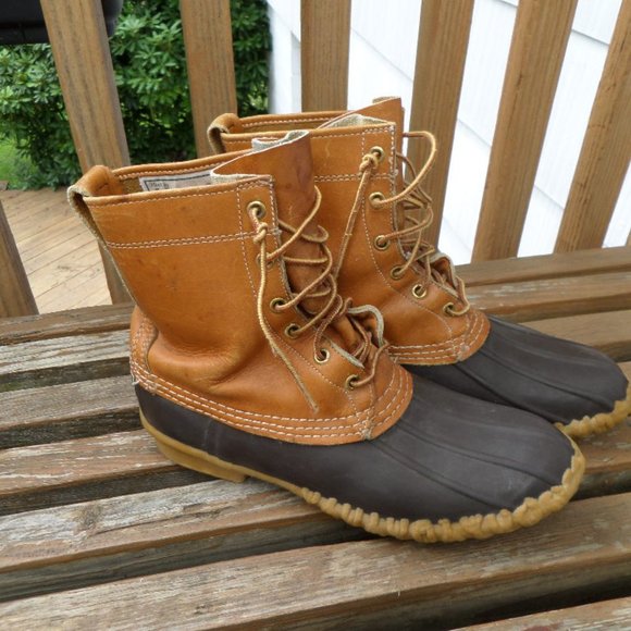 Vintage LL Bean Maine Hunting Boots Brown Leather size 8 Narrow - Picture 3 of 11